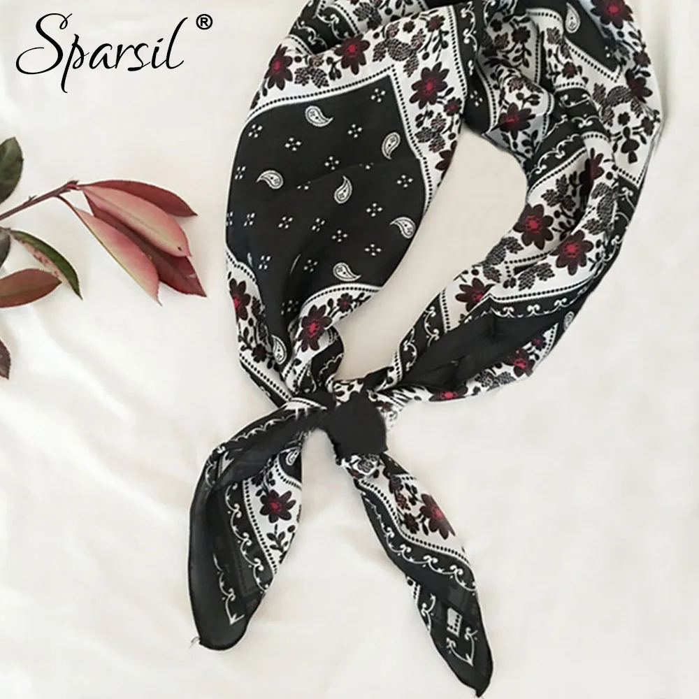 Шарф Sparsil Женский из сатина шелка квадратный многофункциональный универсальный