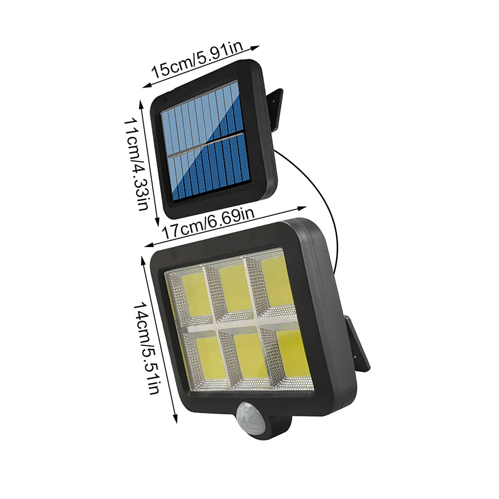 

Уличный настенный светильник на солнечной батарее с датчиком движения, 120COB, водонепроницаемый, аварийный светодиодный светильник льник дл...