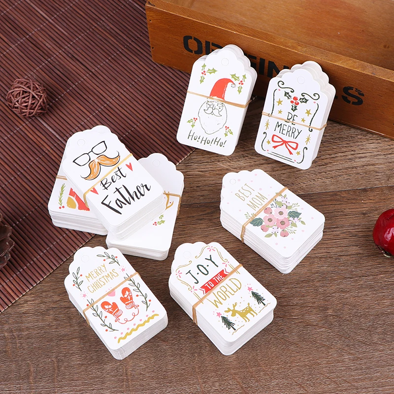 50 шт. бирки для рождественских подарков крафт-бумага бирка этикетка