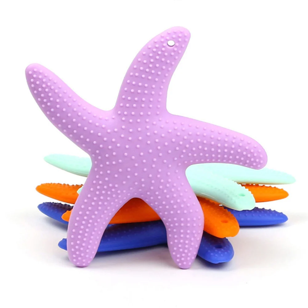 

2pcs Baby Sea Star Shape Teething Toys Baby Silicone Teethers Infant Molar Toys