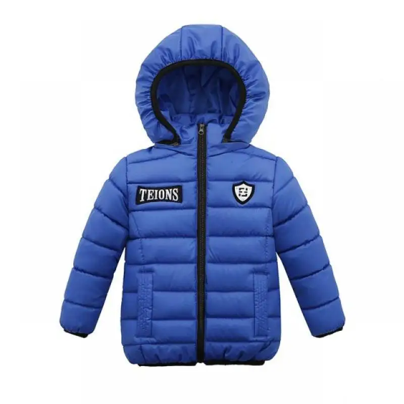 

Зимняя детская стеганая куртка для мальчиков, пуховик с капюшоном, детская теплая утепленная верхняя одежда для малышей, Повседневная модн...