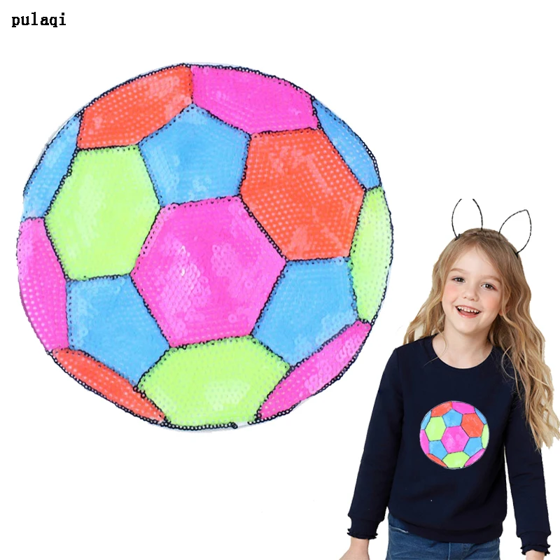 Большая цветная футбольная нашивка Pulaqi DIY Светоотражающая наклейка для одежды