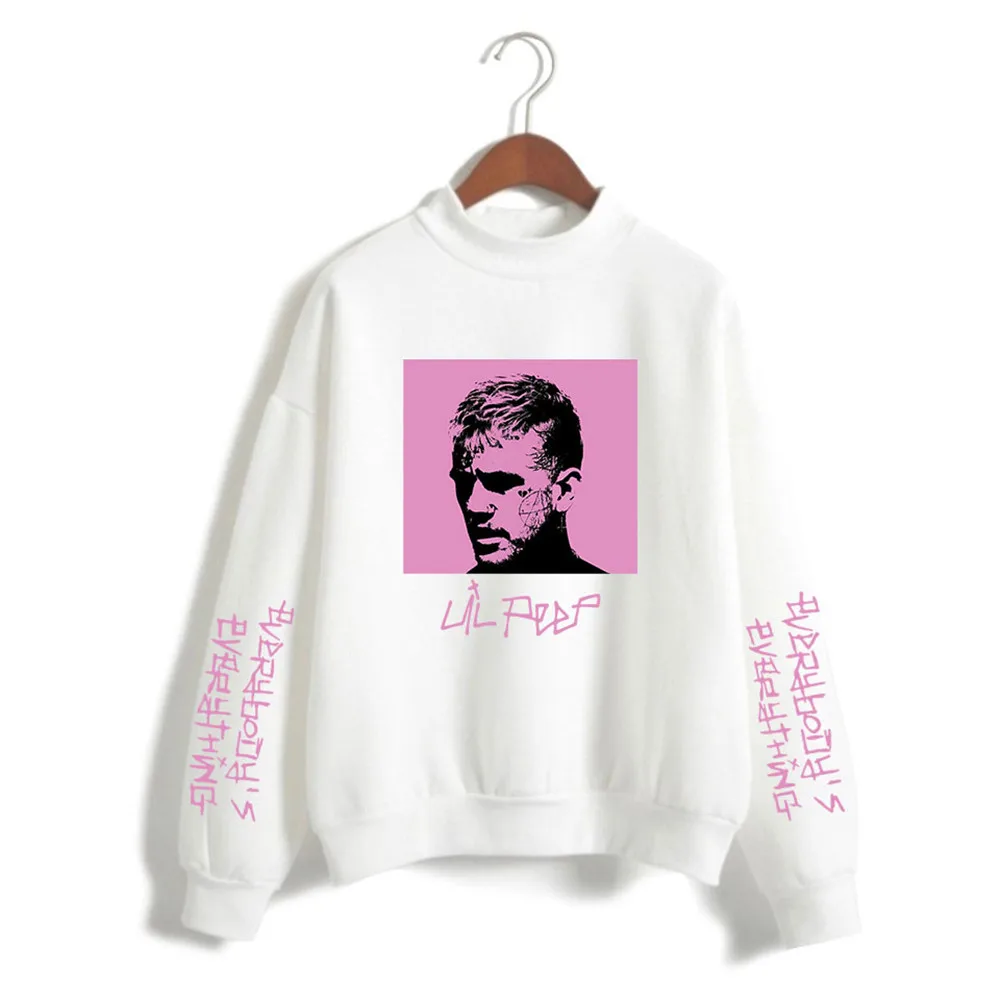 

Lil Peep Sweatshirts Hell Boy Lil.peep Women Fashion Pullover Female Sudaderas Cry Baby high neck Sweatshirts