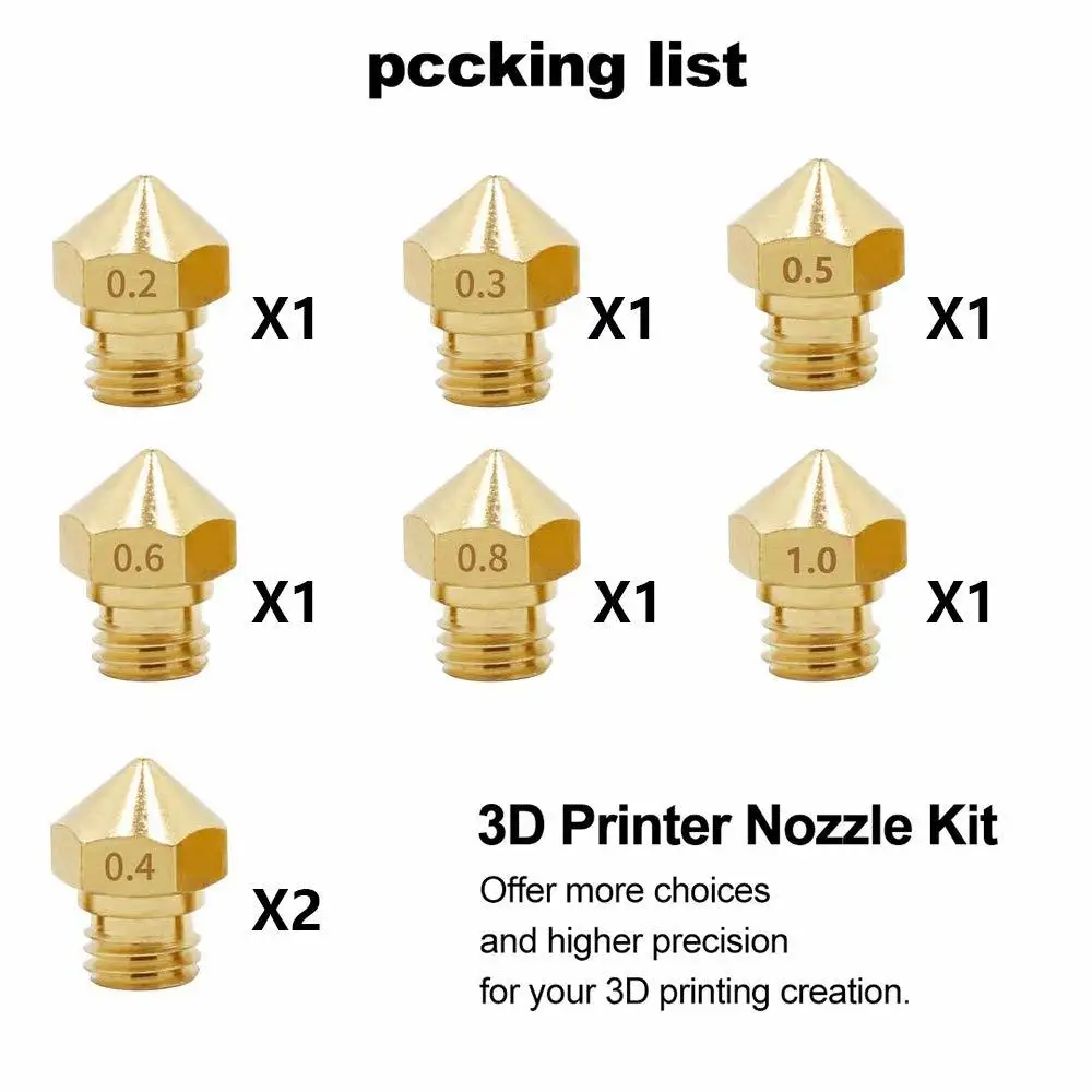 8 шт. форсунки для 3D-принтера 0 2/0 3/0 4/0 5/0 6/0 8/1 мм | Компьютеры и офис