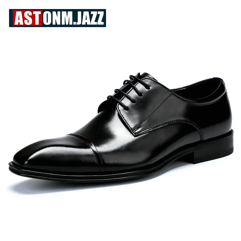 Мужская кожаная обувь мужская из натуральной кожи Повседневная Деловая черные