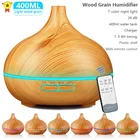 Деревянный диффузор для эфирных масел 550 мл, ультразвуковой увлажнитель воздуха с USB, светодиодная подсветка 7 цветов, диффузор для офиса и дома с дистанционным управлением