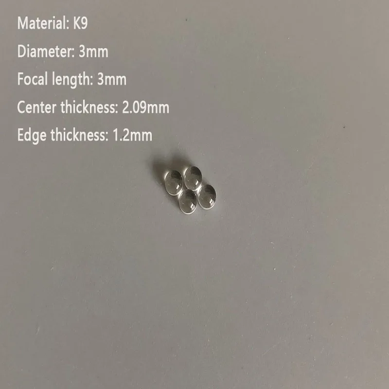 

K9 Optical Plano Convex Lens with Diameter of 3mm and Focal Length of 3mm