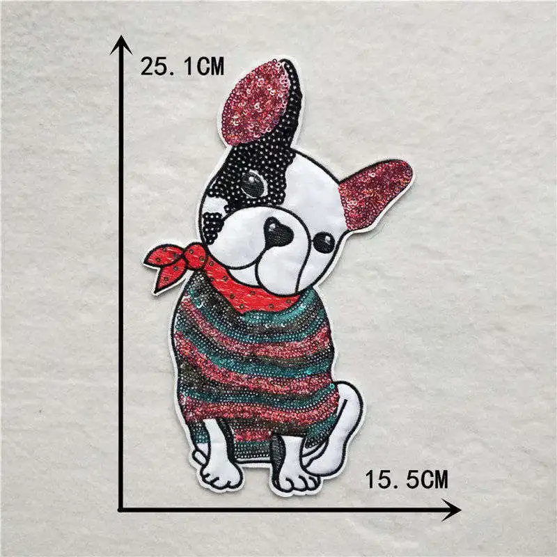 Новые блестки большого размера блестящие термоклейкие нашивки с собакой бананом
