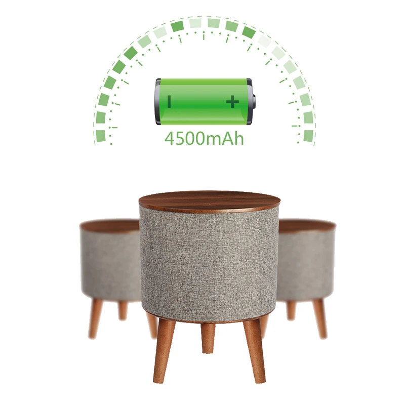

Deep bass hifi Natural wood natural wooden speaker table coffee table speaker with Qi wireless charging
