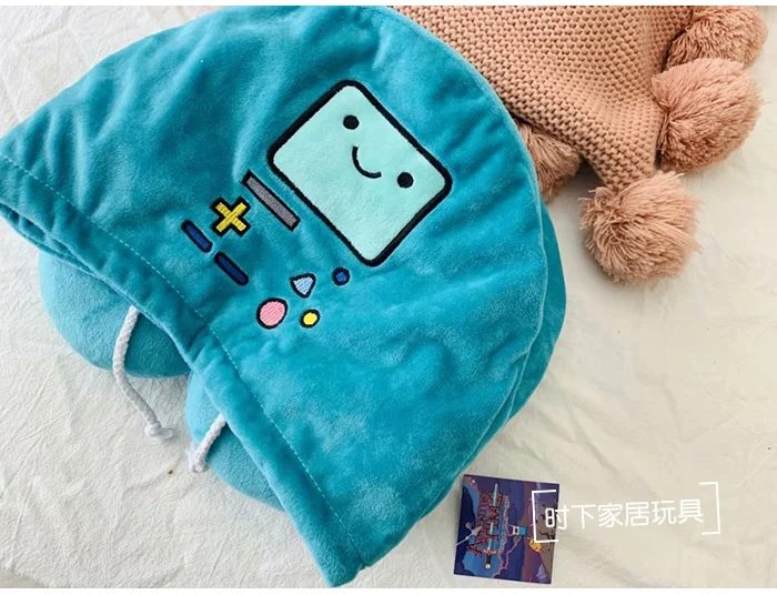 Candice Guo Милый плюшевый игрушечный приключенческий подушка в форме буквы U с капюшоном с героями Финном и Джейком, мягкая наполненная шейная подушка, подарок на день рождения или Рождество 1 шт.