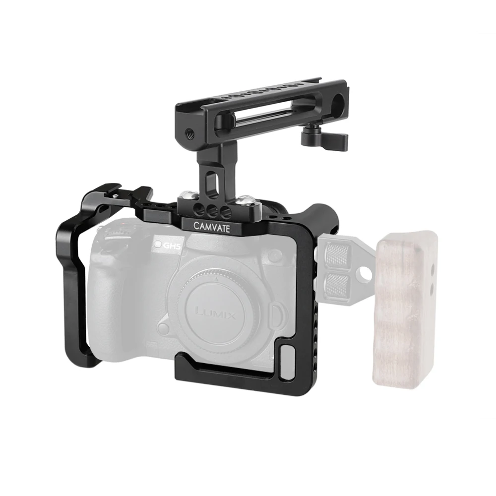 Kayulin Dslr камера Полная Клетка Риг с регулируемой верхней ручкой 2 башмака