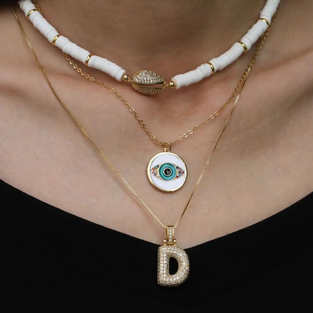 Мода 26 букв пользовательское имя пузырь CZ ожерелье и кулон Шарм для мужчин женщин