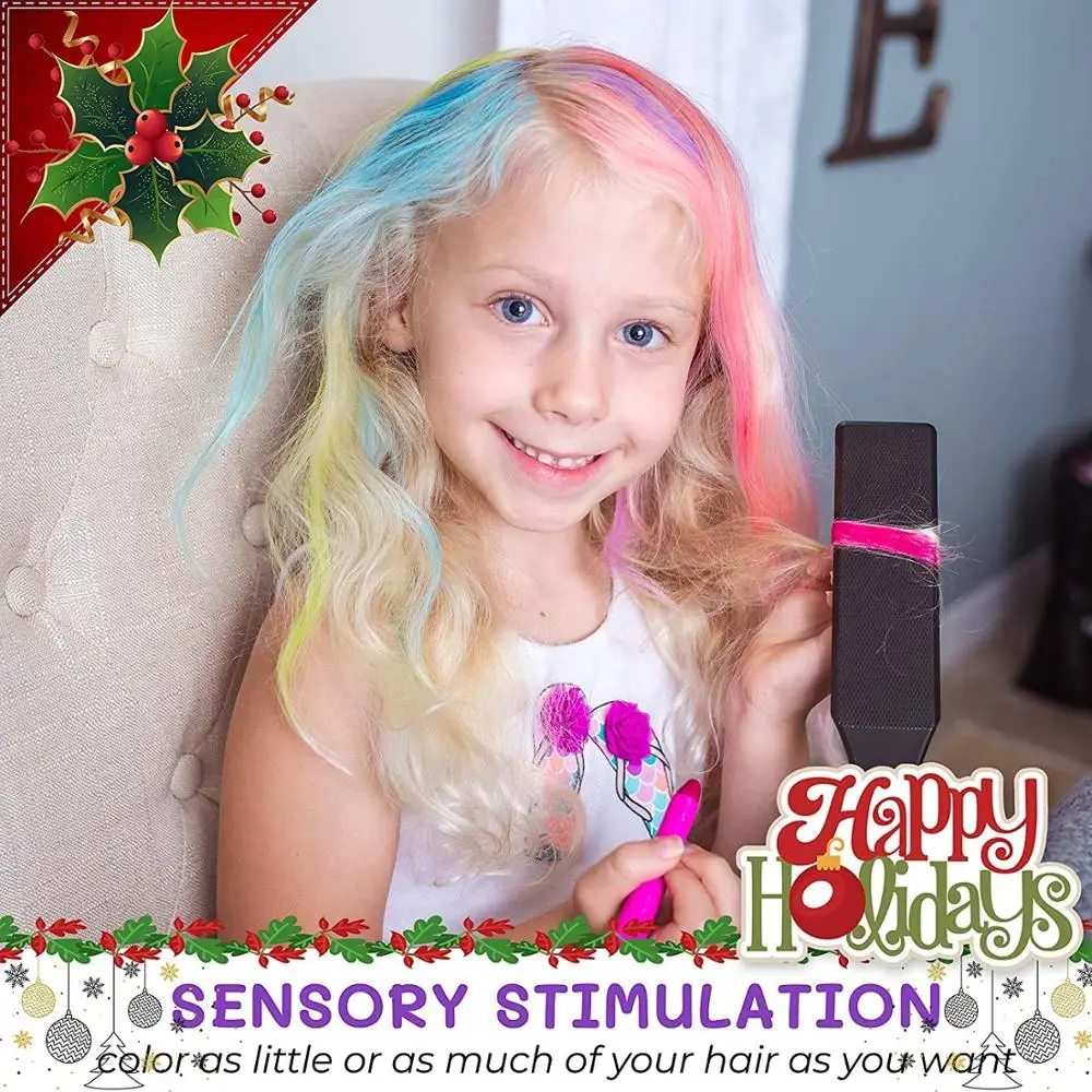 

12 Color Washable Hair Chalk for Girls Set with Glitter Tattoos & Body Glitter Temporary H Kids & air Color for Teens party