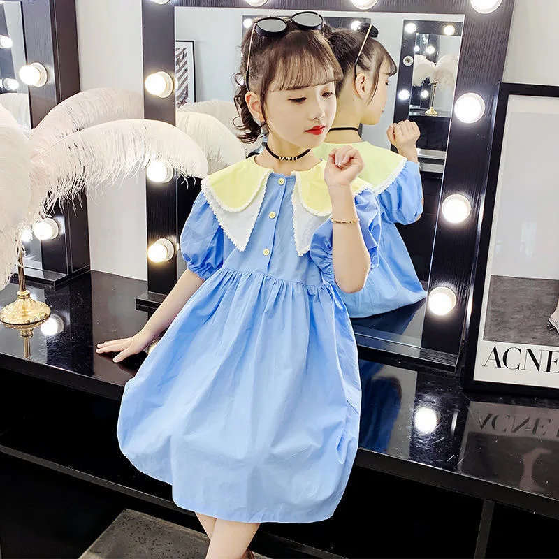 2021 Детские платья для девочек-подростков модное женское платье с кукольным