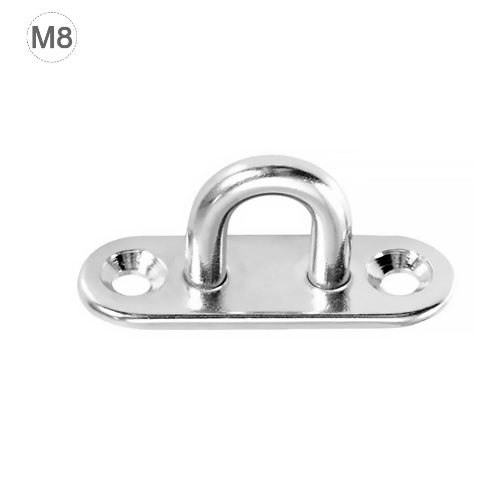 

Pad Eye 304 316 Stainless Steel Oblong Plate Staple Ring Hook Loop U-shaped Design Screws Wall Mount Hook Hanger Marine Deck Har