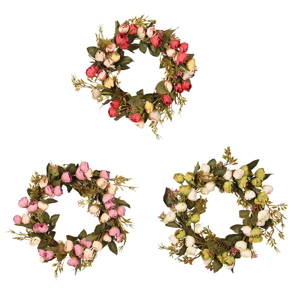 

Artificial Rose Wreaths Flowers Arrangements Front Door Wall Home DIY Floor Garden Office Wedding Decor