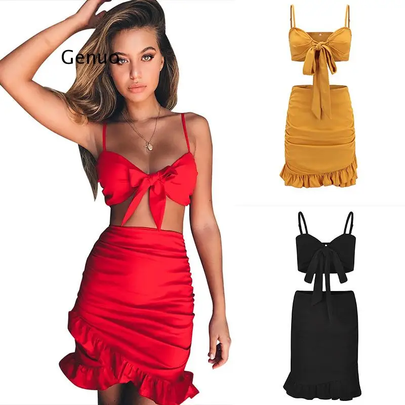 Комплект из двух предметов женское повседневное пляжное летнее платье с