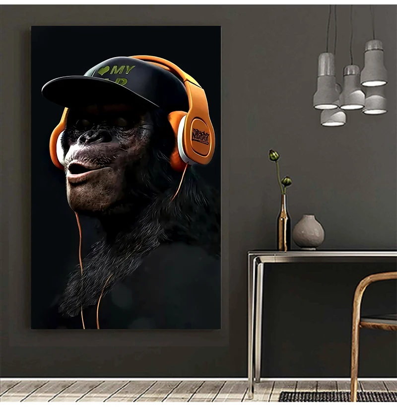 Постер с 3 обезьянами классное граффити уличное искусство Картина на холсте