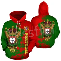 tessffel new brand country portugal flag symbol harajuku tracksuit 3dprint streetwear pullover autumn funny hoodies menwomen a2