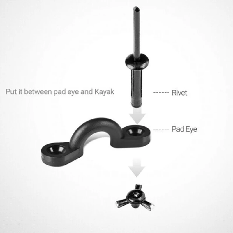 

Deck Rope Buckle C Type Buckle Hunchback Buckle Kayak Handle Buckle with All Black Rivets