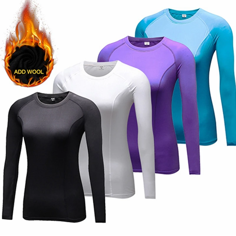 

Running T-shirt Compression Tights Women T-shirt Quick Dry Long Sleeve T-shirts Fitness Women Clothes Tees & Tops Rn