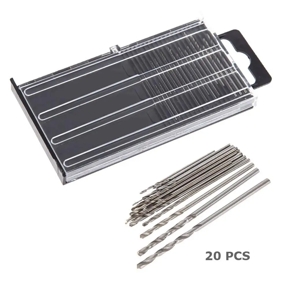 20x Drill Bit MICROBOX Tiny Micro HSS Twist Drill Bit Set 0.3mm-1.6mm Model Craft w/ Case