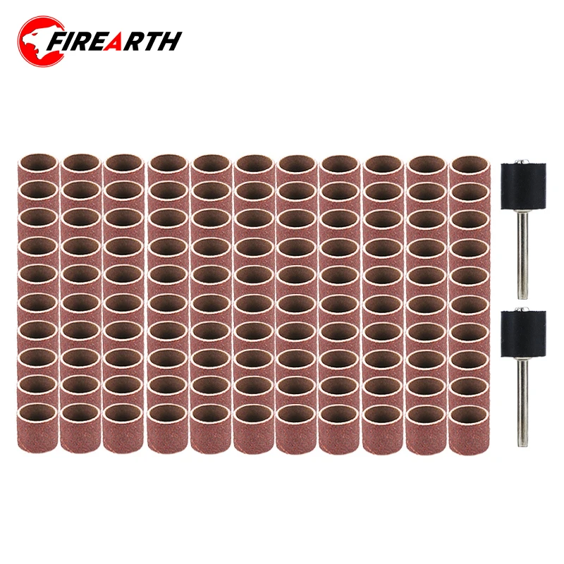 Sanding Drum Set #80#100#120 Grit with 6.35mm 12.7mm Sanding Mandrel for Dremel Rotary Tools Abrasive Tools Sanding Bands