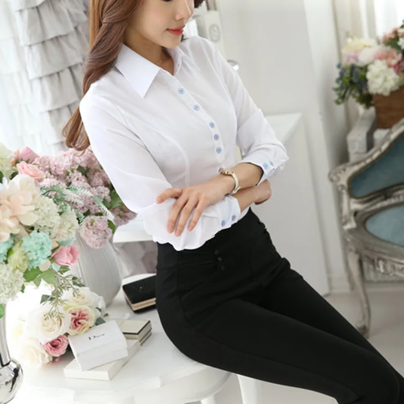 

New Women Blouse Nice Autumn White Shirt Women's Long Sleeve Office Lady Shirts Fashion Button Blouses Plus Size Top Blusas Tops