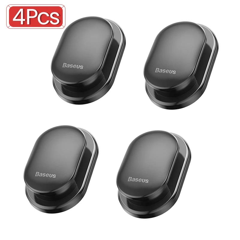 

Автомобильные зажимы Baseus 4 шт., органайзер для USB-кабеля, хранилище, автомобильный крючок, автомобильная наклейка, держатель, автомобильный зажим для кабеля, наушников, ключей, настенная вешалка