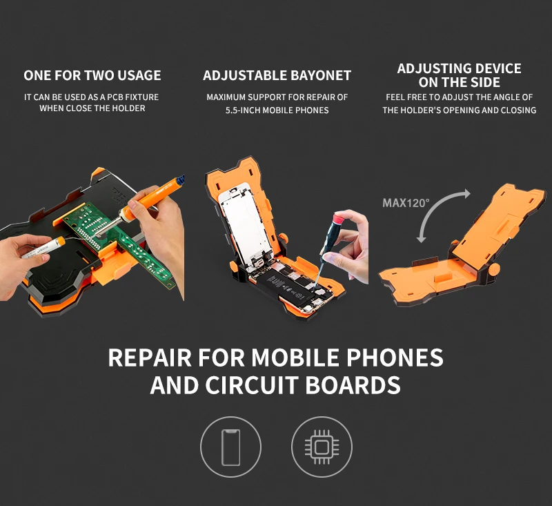 JAKEMY JM-Z13, регулируемый фиксированный держатель для ремонта экрана для iPhone 6 6 Plus 6 S, приспособление для ремонта мобильного телефона