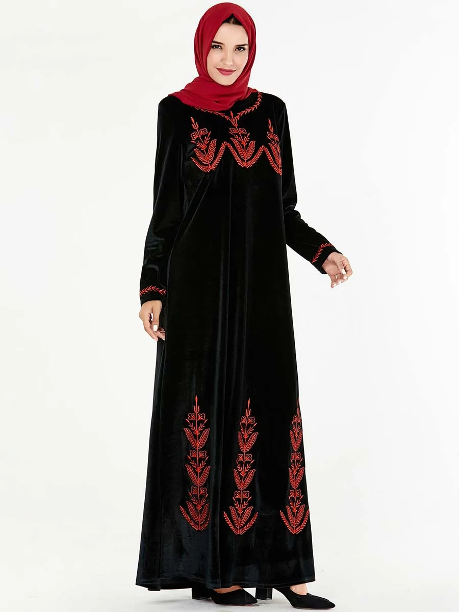 Мусульманское бархатное кимоно абайя, длинное платье-кафтан, мусульманская одежда, арабское марокканское Дубай, Турция, платья Хиджаб от AliExpress RU&CIS NEW