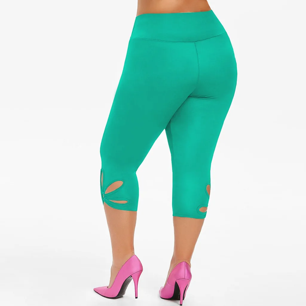 

Women Plus Size Solid Hollow Elastic High Waist Sexy Seamless Gym Leggings Printed Workout Pants Push Up Elasticity Legins