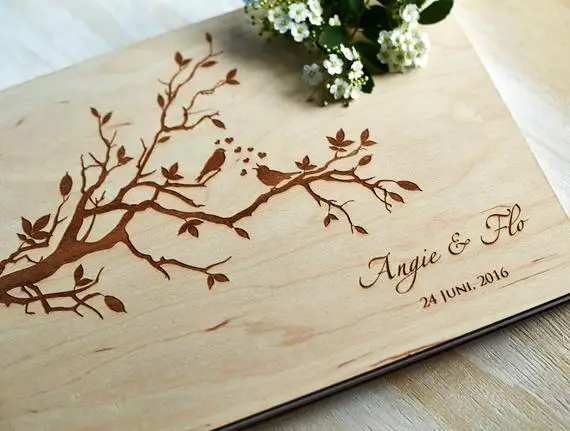 Персональная деревянная Гостевая книга свадебный альбом Книга в деревенском