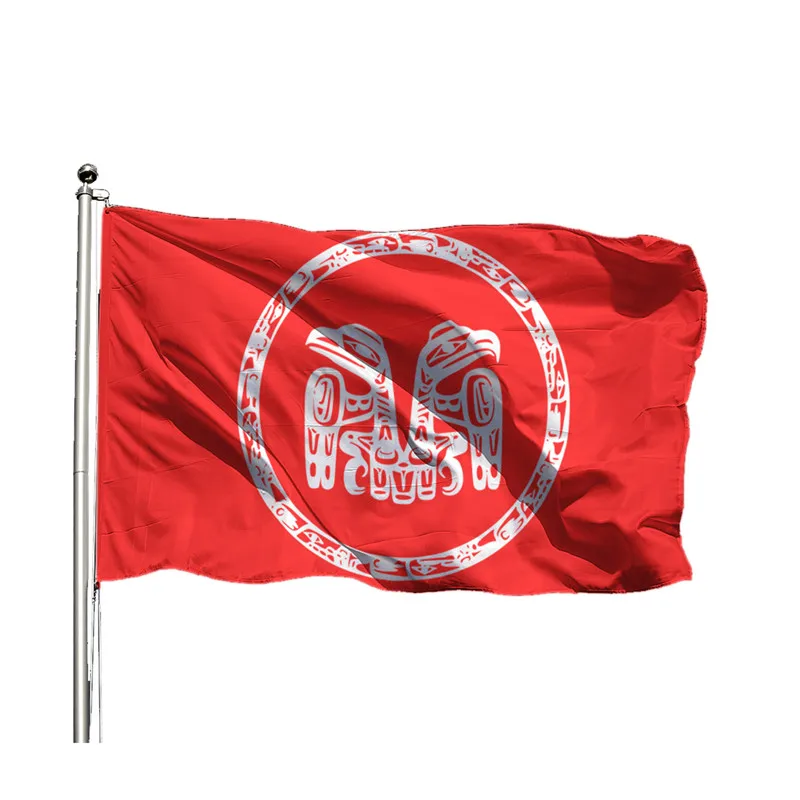 

5x3 фута, флаг Haida People, баннер из полиэстера с латунными прокладками для помещений и улицы, 150x90 см