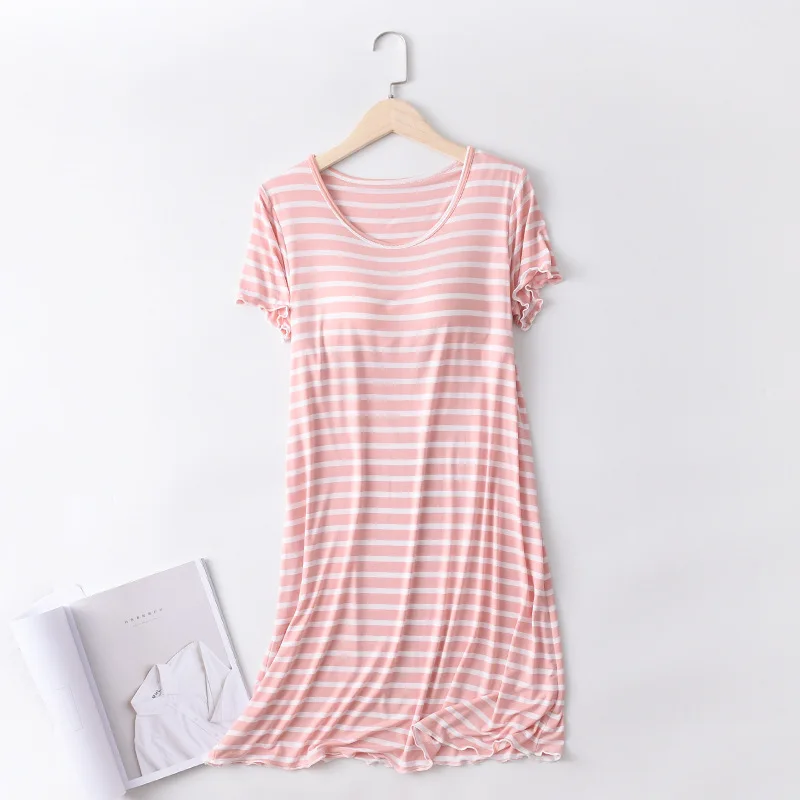

Sexy Female Nightgown Sleep Dresses Modal Sleepwear Nightdress Thin Home Clothes Mid Length Home Dress Gown Casual Nightwear