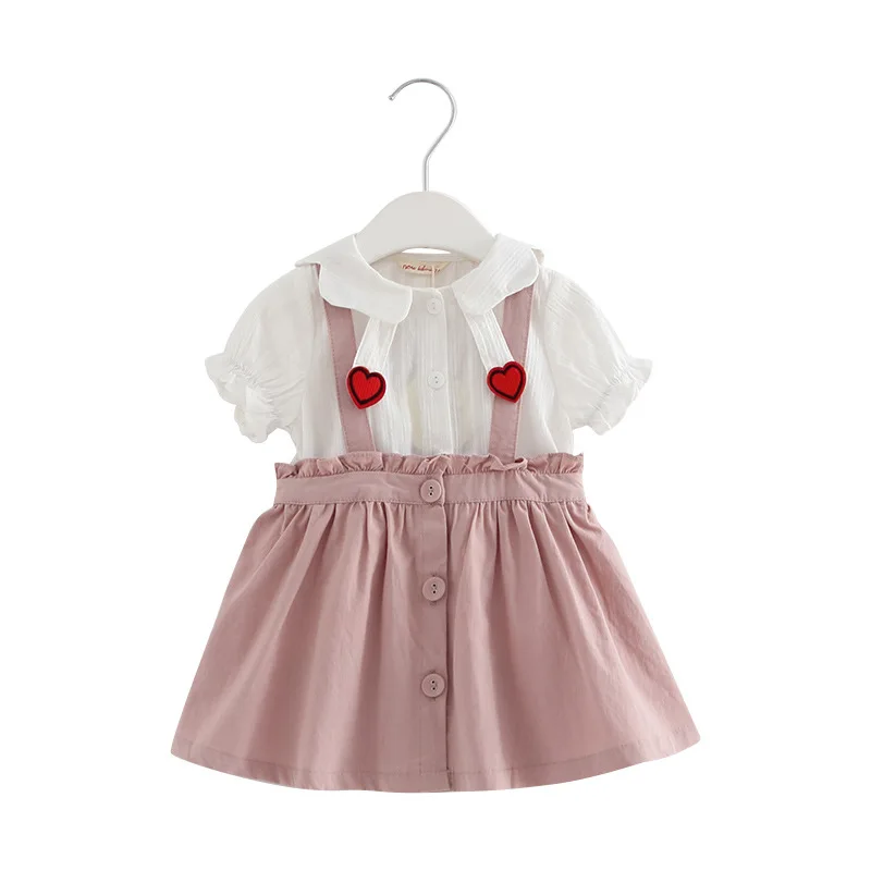 

2021 New Summer Baby Girls Cotton Cartoon Short Sleeves Dress Children's Clothing For Kids Princess Dresses Casual Clothes