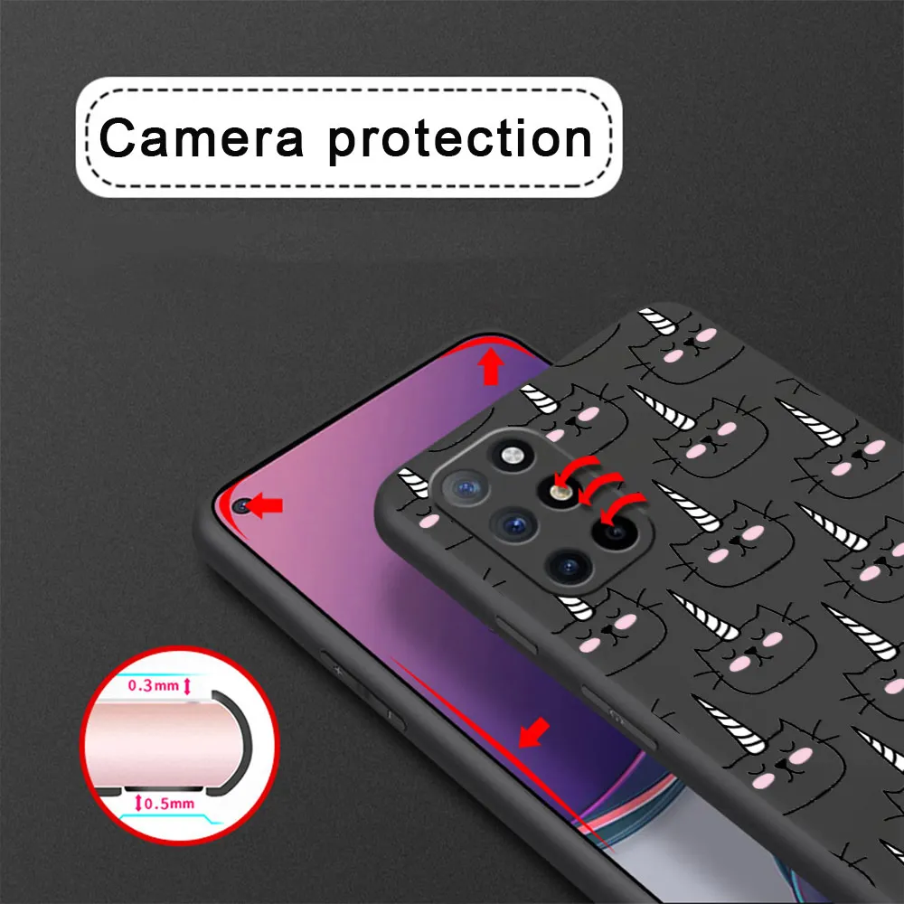 

Cute Unicorn Case for Oneplus 9 9R 8 8T 7 7T 6 6T Pro Nord N10 N100 Phone Cases For 1+9 1+9R 1+8 1+7 1+6 Black TPU Cover Funda