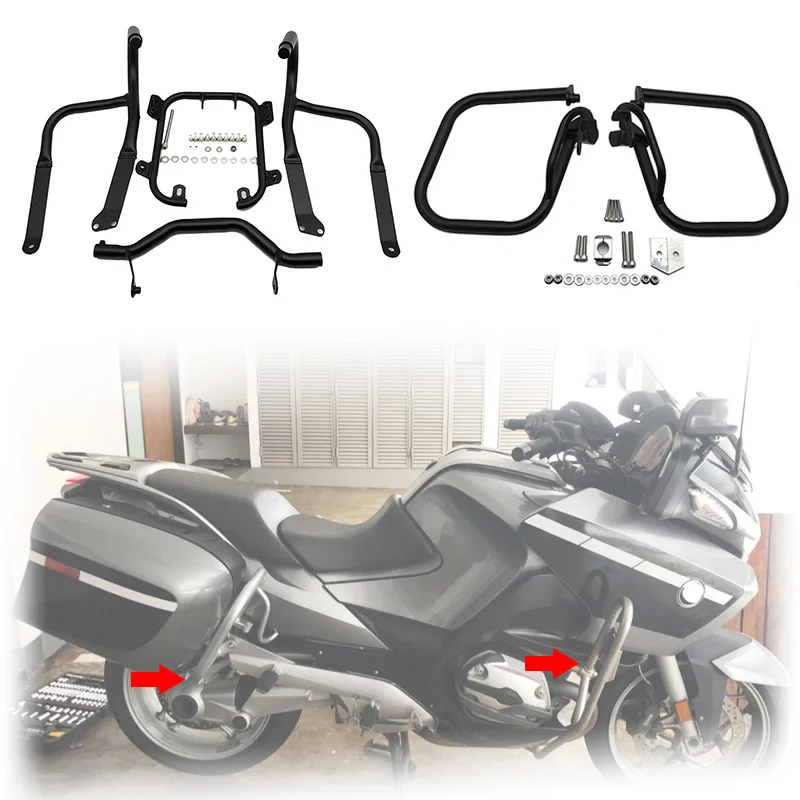 R1200RT Front&Rear Engine Guard Crash Bar Bumper Frame Protection For BMW R 1200 RT 2005 2006 2007 2008 2009 2010 2011 2012 2013