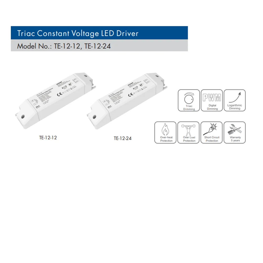 

Светодиодный драйвер ELV Triac, постоянный ток 12 В или 24 В постоянного тока 12 Вт, вход 200-220 В переменного тока для офисного/коммерческого/домашне...