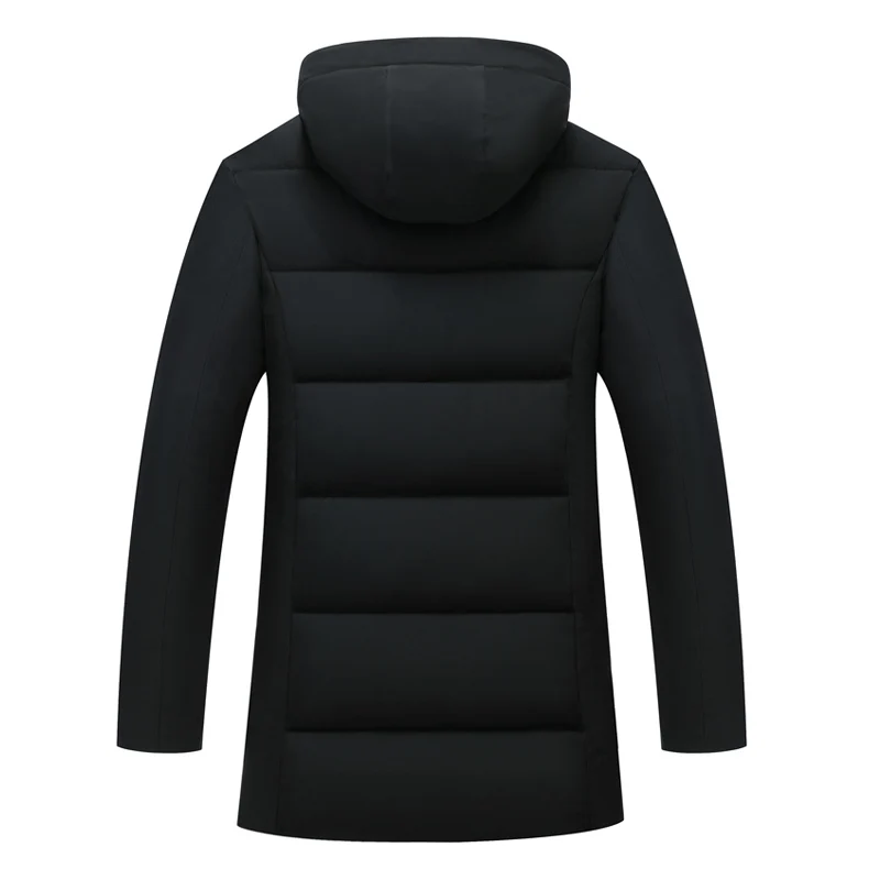 Модная мужская теплая зимняя куртка Мужская парка с капюшоном простой дизайн