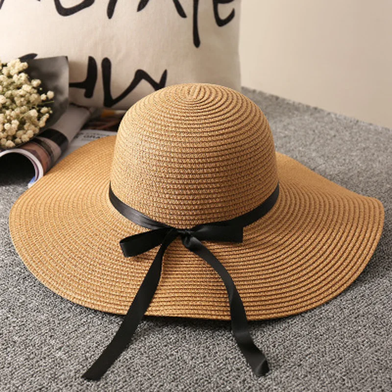 

Fashion Summer Straw Hat Woman Beach Sun Hats Leisure Journey Outdoors Vacation Accessories UV Protection Big Brimmed Hat