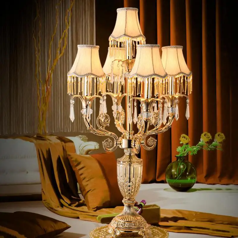 S Party Candelabro E14 Down Cloth Shade Desk Lamp Office Lighting