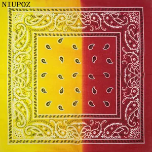 Хлопковая Бандана с градиентом, шарф-тюрбан в стиле хип-хоп для женщинмужчинмальчиковдевочек, 55 см * 55 см, квадратный ободок