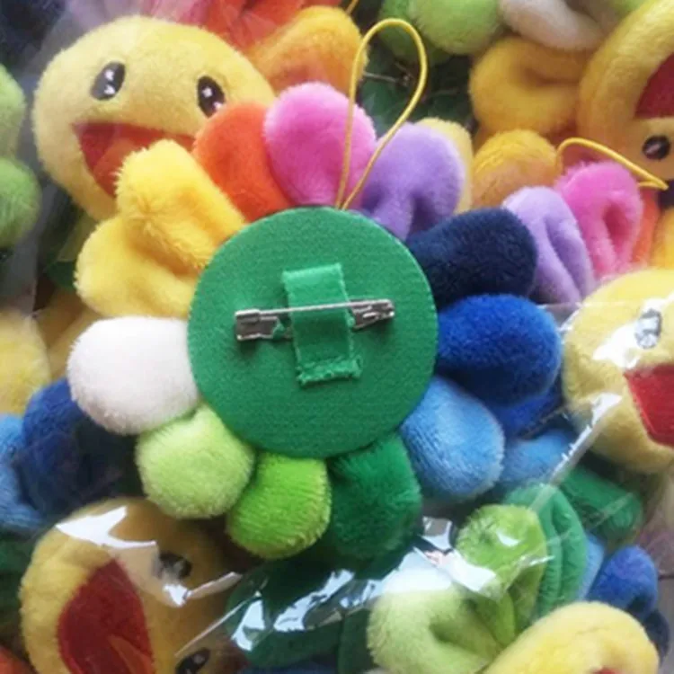 1 шт. Радужный Подсолнух плюшевая Брошь Подвеска сумка на плечо монета с мешком