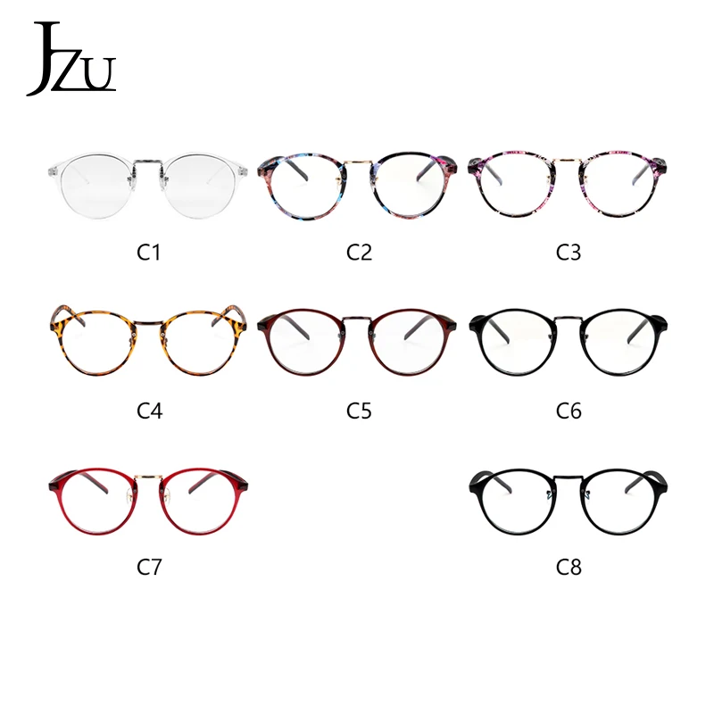 JZU модные прозрачные круглые очки с прозрачной оправой винтажные женские для
