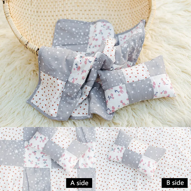 Фон для фотосъемки новорожденных AB двухсторонний Комплект подушек реквизит для детской фотосъемки цветочное одеяло ковер для месяцев Bebe ... от AliExpress RU&CIS NEW