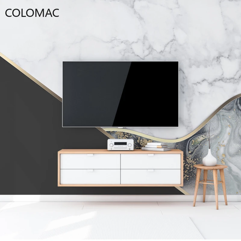 

Colomac Custom Luxury Geometric Imitation Marble Nordic Wallpaper Bedroom Background Mural Wall Stickers Decor Dropshipping