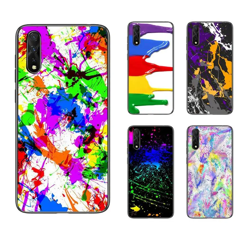 

Multicolored Paint Splashes Phone Case For Samsung A10S A12 A02 A20E M30 A31 A32 A40 A50 S A52 A51 A70 A71 A80 Cover Fundas