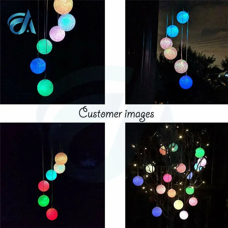 

LED Solar Hummingbird Wind Chimes Crystal Ball Wind Chimes Light Color Changing Waterproof Hanging Solar Light For Home Garden