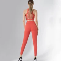 2 piece set workout clothes for women cross back sports bra leggings set sportswear for women gym clothing athletic yoga set